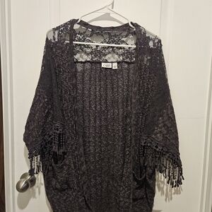 Cato Charcoal Lace Kimono